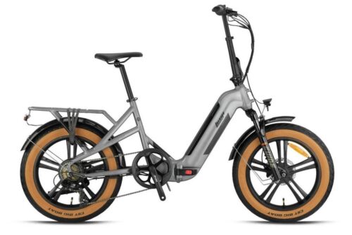 2025 Loop Coaster 20 Kolon Elektrikli Katlanır Bisiklet Fat Bike Mat Gri