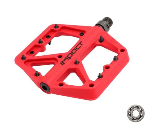 Impact COMP Plastik Rulmanlı Trial Bmx Platform Çivili Pedal Kırmızı