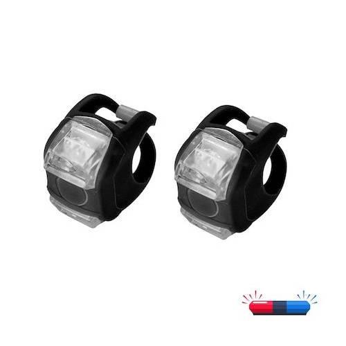 Impact Cop Kırmızı-Mavi Silikon Polis Bisiklet Çakar Led Işık Seti