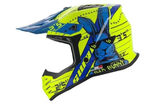 Sway FS-618 Bunny Full Face Kask Sarı-Mavi