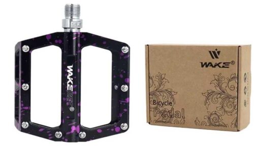 Wake Rulmanlı Alüminyum Pedal Kamuflaj Desen Siyah/Mor