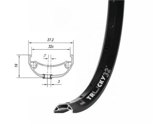 Mach1 TRUCKY 32 27.5 Jant Çemberi 32 Delik Disk Fren Siyah Yüzüklü